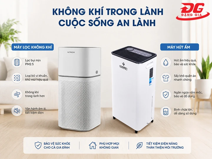 so sánh máy hút ẩm và máy lọc không khí