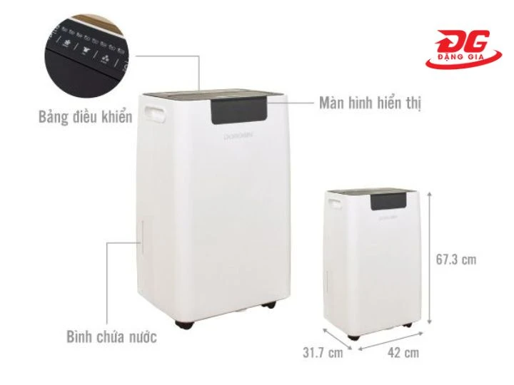 Máy hút hơi ẩm Dorosin được thiết kế chắc chắn, tính năng công nghệ hiện đại