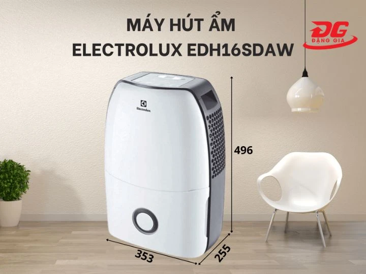 máy hút ẩm Electrolux EDH16SDAW với công suất 16 lít/ngày