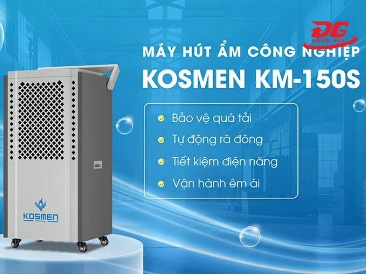 Máy hút ẩm Kosmen KM-150S với lưu lượng gió 1.550m3/h