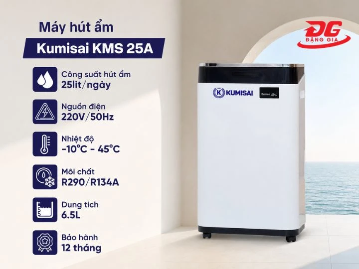 Kumisai KMS 25A sẽ giải quyết trọn vẹn hơi nước dư thừa