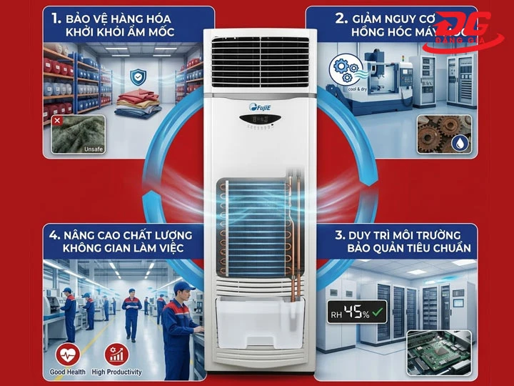 Lợi ích máy hút ẩm công nghiệp FujiE HM-1688D