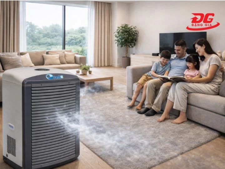 để máy ở trên bề mặt phẳng và chọn vị trí lắp đặt phù hợp